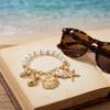 Design Sense Marine Element Pendant Bracelet for Women Imitation Pearls Conch Starfish Beaded Bracelet Bohemian Jewelry Gift