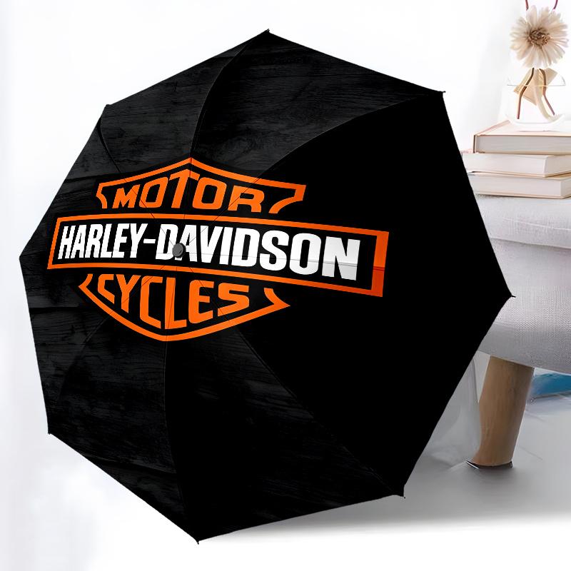1pc Harley-Davidson Umbrella, Sun Protection, And UV Shielding. It Has Eight Sturdy Ribs for Outdoor Use And Perfect As a Holiday Gift