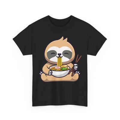 Kawaii Faultier T-Shirt, Faultier isst Ramen Faultiere Tierliebhaber Frauen Männer Shirt
