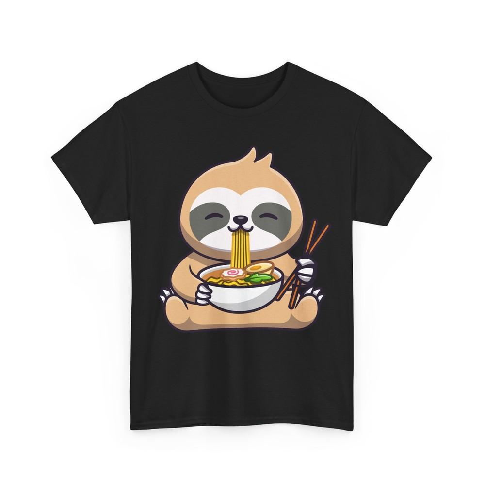 Kawaii Sloth T-Shirt, Sloth Eating Ramen Sloths Animals Lovers Women Men Shirt