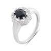 Silver Ring with a Natural Sapphire 2.093ct, Cubic Zirconias, Item Weight 3.22 G (2180951)