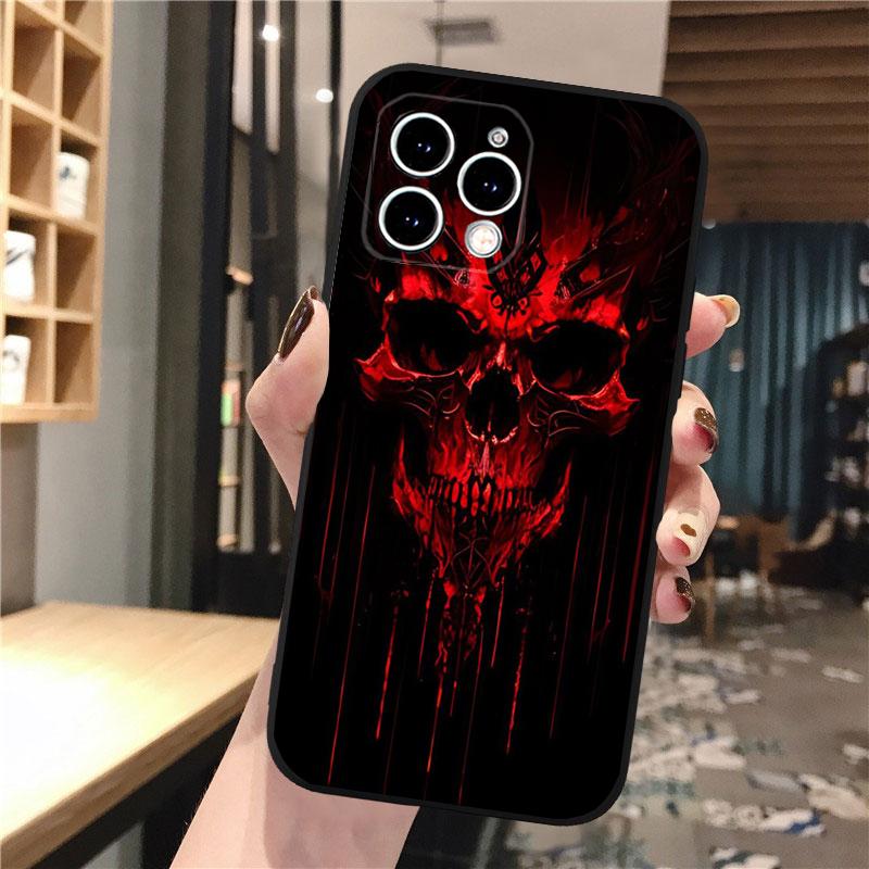 Phone Case Carcasa Funda For iPhone 17 Pro Max Air 16 15 14 13 Pro Max 15 16 Pro 15Plus Skull Case