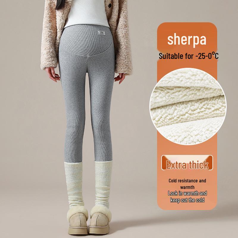 2025 Women's Plus Size Winter Maternity Leggings with Fleece Lining
