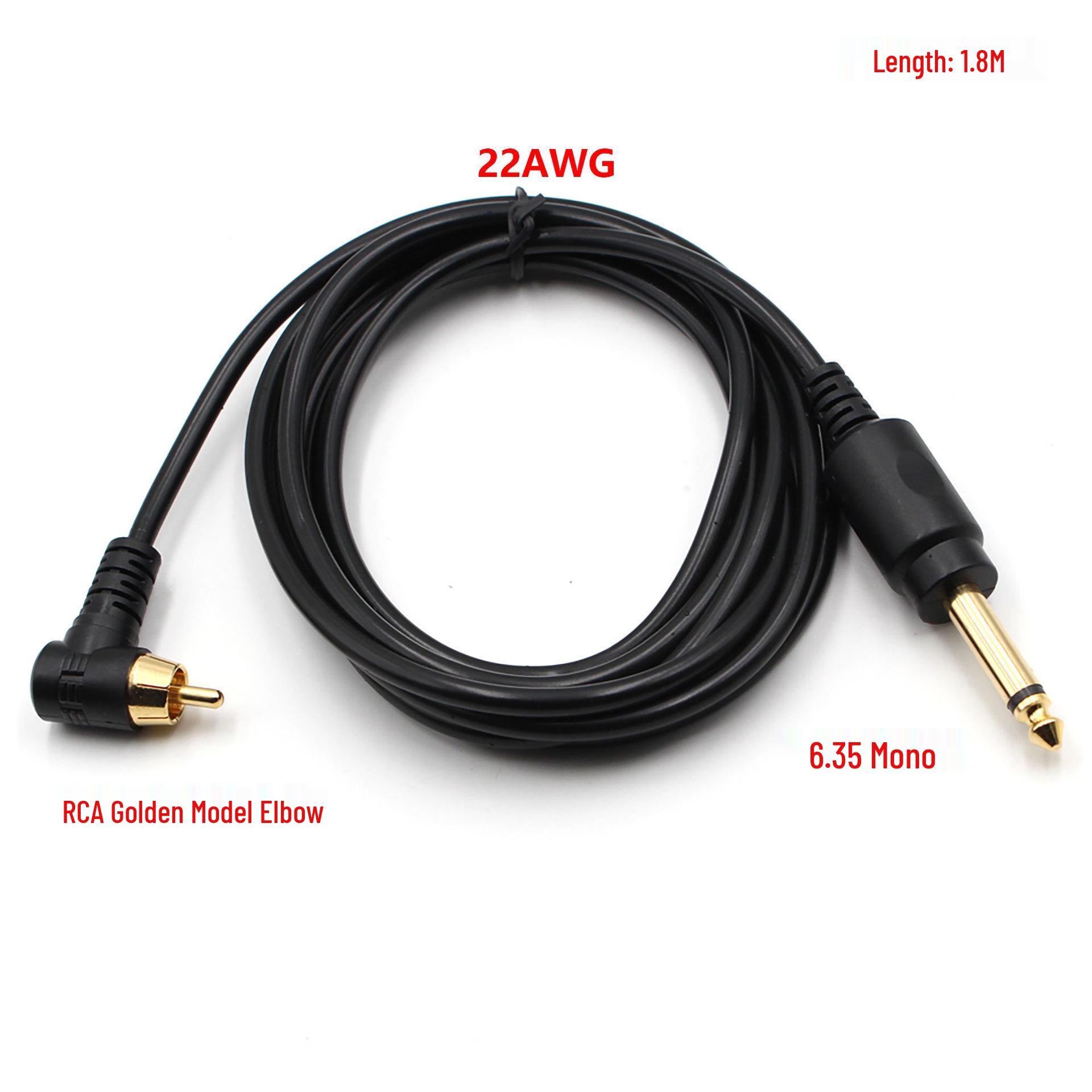 

6.35mm Mono to RCA Gold Bent Tattoo Clip Power Cord