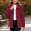 Women's Plush Jacket with Pockets, Casual Fuzzy Warm Outerwear for Everyday Wear