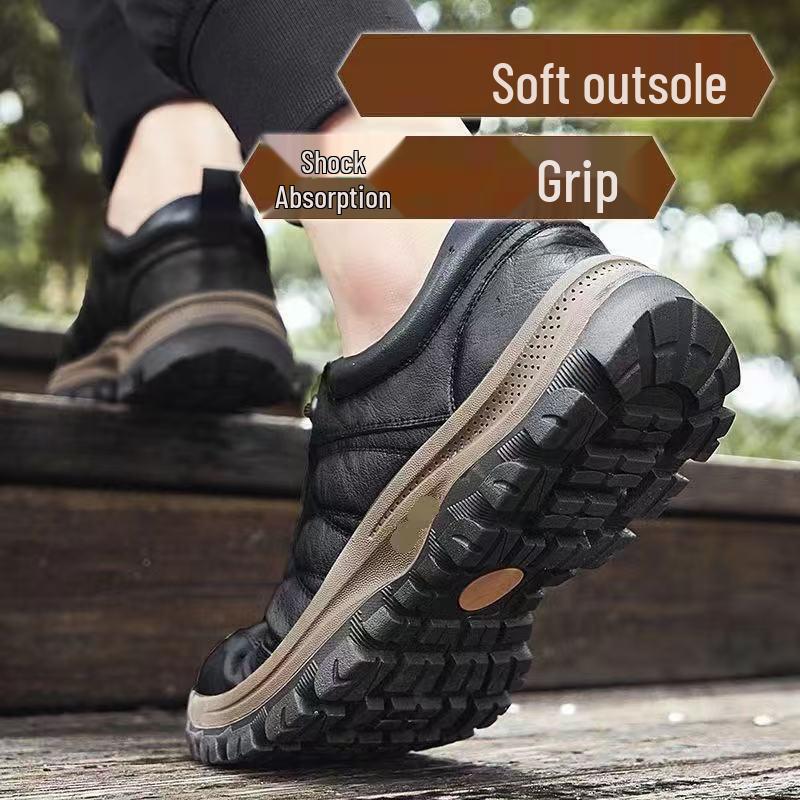 2025 Pantofi Casual Britanici din Piele pentru Bărbați Mărimi Mari - Antiderapanți pentru Drumeții în Aer Liber