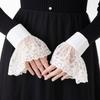 Elegant Lace False Cuffs Pleated Flare Bridal Accessories Detachable Fake Sleeves  Sweater Cuff