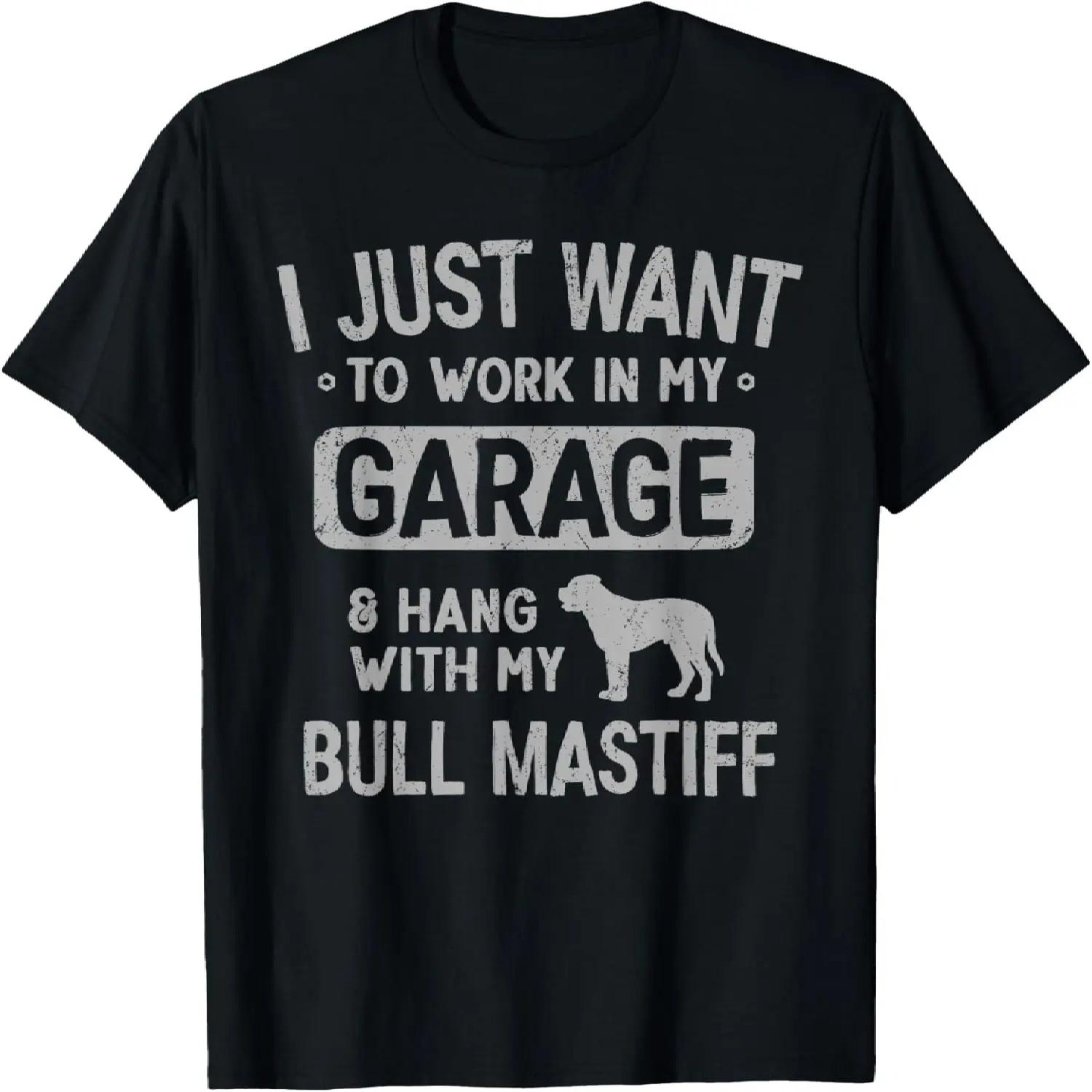 Funny Bull Mastiff Dad Garage Men Hang With Dad Garage Men H T-Shirt XXXXXL чёрный