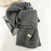 Soft Wool Blend Knit Scarf Women Winter Warm Cozy Lightweight Neutral Tone Korean Style Neck Wrap
