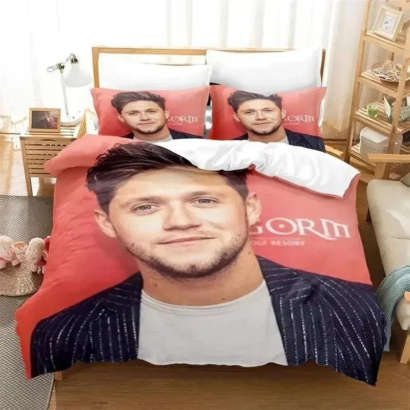 3D Tisk Povlečení Niall Horan, Povlak na přikrývku Přikrývka Ložní souprava Přikrývka Polštářový povlak, Velikost King Queen Twin Chlapci Dívky Dospělí EU single(135x200cm)