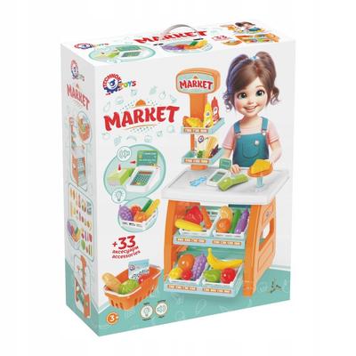 Mini Market Set Cash Register Scanner Card Reader Accessories Shop For Children