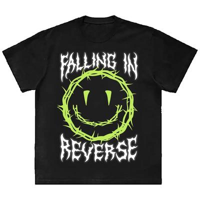 Camiseta de Algodón Gráfica Falling in Reverse Unisex Hombre Mujer Verano Manga Corta Moda Marca Lujo Casual Vintage Retro Diaria
