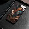 Colorful Feather Pattern Black TPU White Light Glass Shell Suitable for Samsung S26 S25 S24 S23 S22 S21 S20 and Other Models.