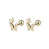S925 Silver Butterfly Stud Earrings For Women Screw Back Unique Cartilage Piercing Elegant Trendy Jewelry