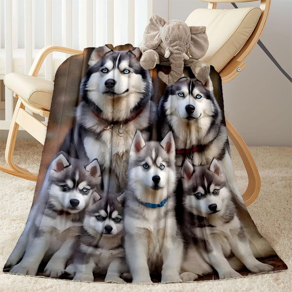 Chihuahua Photo Collage Flannel Blanket,Lightweight,Office Blanket,Sofa Blanket,Comfortable Blanket