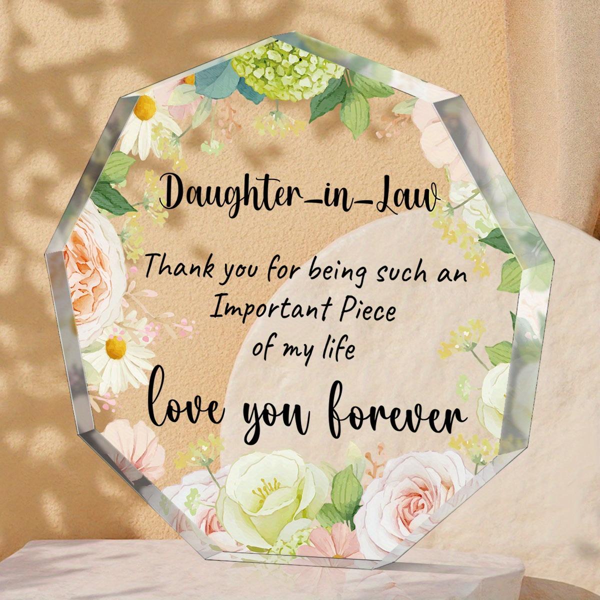 Irregularly Shaped Plaque Transparent Acrylic Gifts for Daughter-in-law, Home Decoration Ornaments, Creative Birthday Gifts for Daughter-in-law, Tha 9*8.8cm