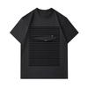 Men's 100% Cotton Crew Neck Short Sleeve T-Shirt, Minimal Striped Hidden Abstract Face Optical Illusion Print Casual Comfortable Daily Wear Summer Bre