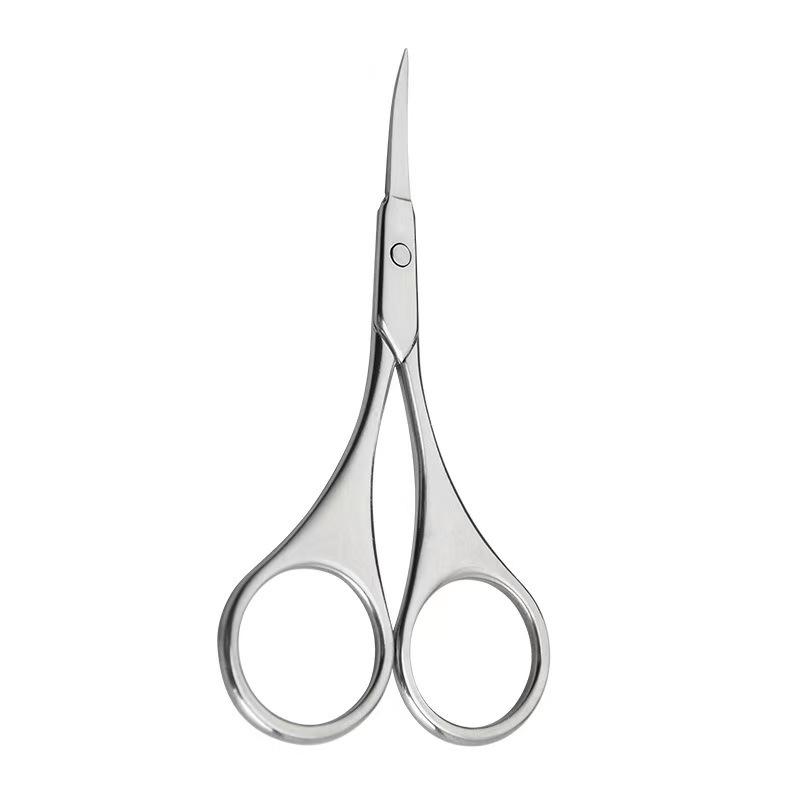 Stainless Steel Curved Nose Hair & Eyebrow Scissors for Men & Women