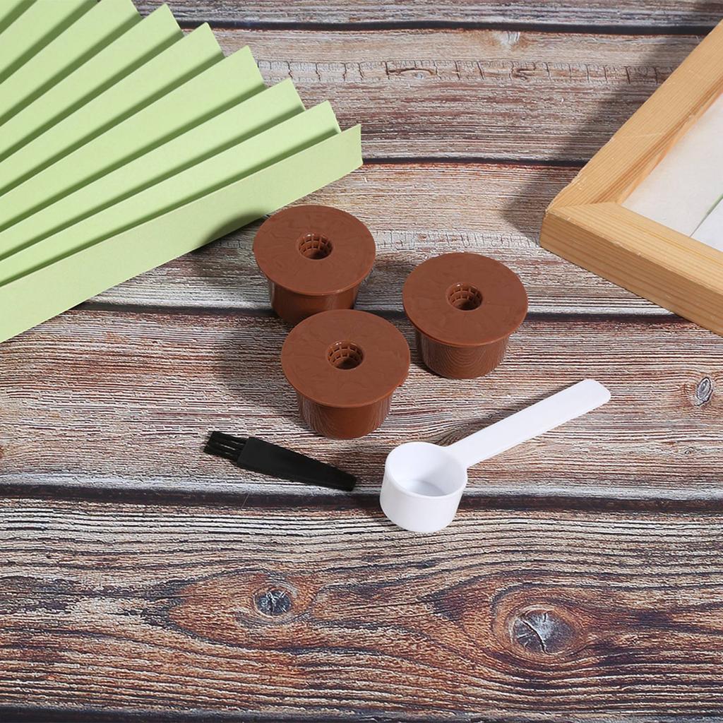 Reusable Refillable Coffee Capsule Filter Cup Brush Spoon Kit Accessory for Caffitaly