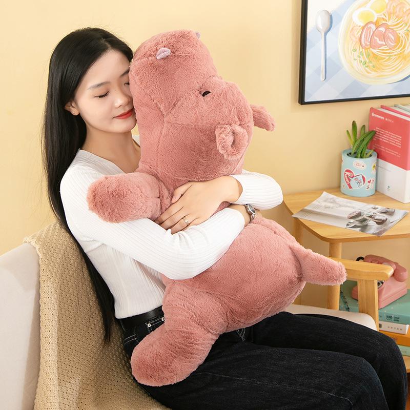 New hippo throw pillow doll plush toy bed to sleep with soothing doll children rag doll girl