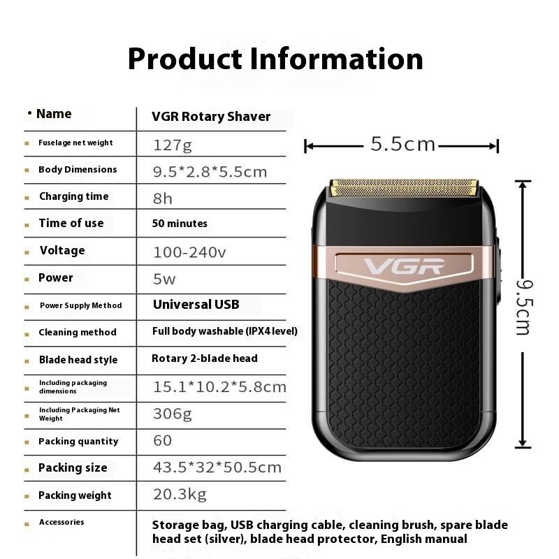 Portable Shaver Full Body Washable Whitening Device  Men's Shaver with Replacement Heads Electric Shaver Safe and Skin-friendly Long-lasting