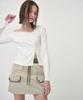Etmont Cargo Banding Mini Skirt, Khaki Beige