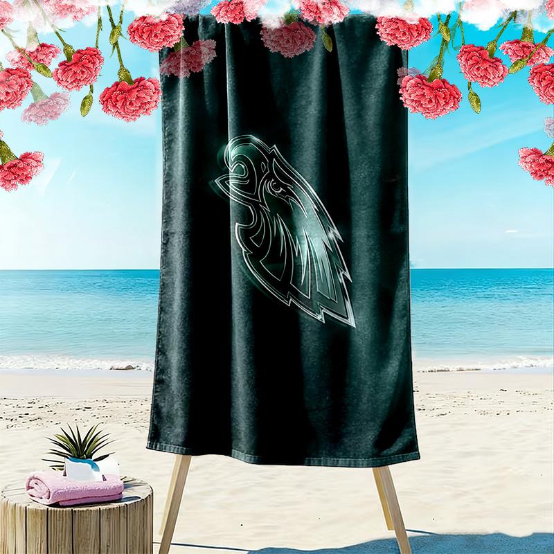 Philadelphia Eagles Print Beach Towel, Large Soft Quick Dry Towel for Beach Camping Swimming