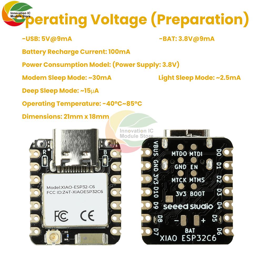 ESP32-C6 WiFi BT Development Board XIAO Seedstudio Suitable for Zigbee Smart Home IoT Type C Interface