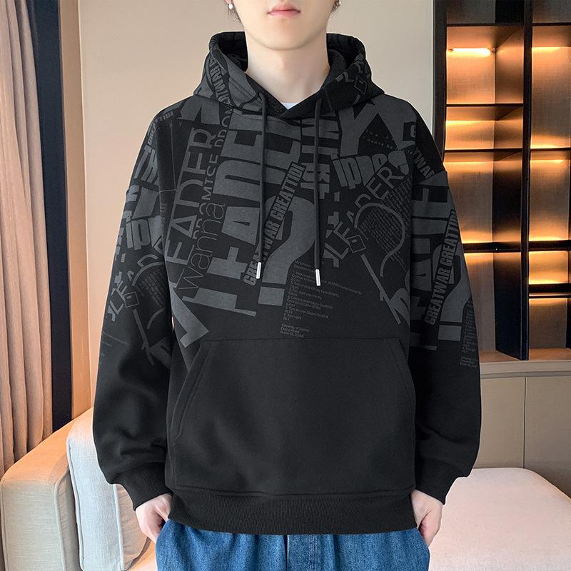 Sweater Men's Hooded Teen Student Autumn Top Men's Heavy Pullover Casual Hoodie Men's