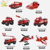 327pcs 8in1 Fire Ladder Truck Building Blocks Firefighting Set Fireman Figure Bricks City Construction Toy for Children