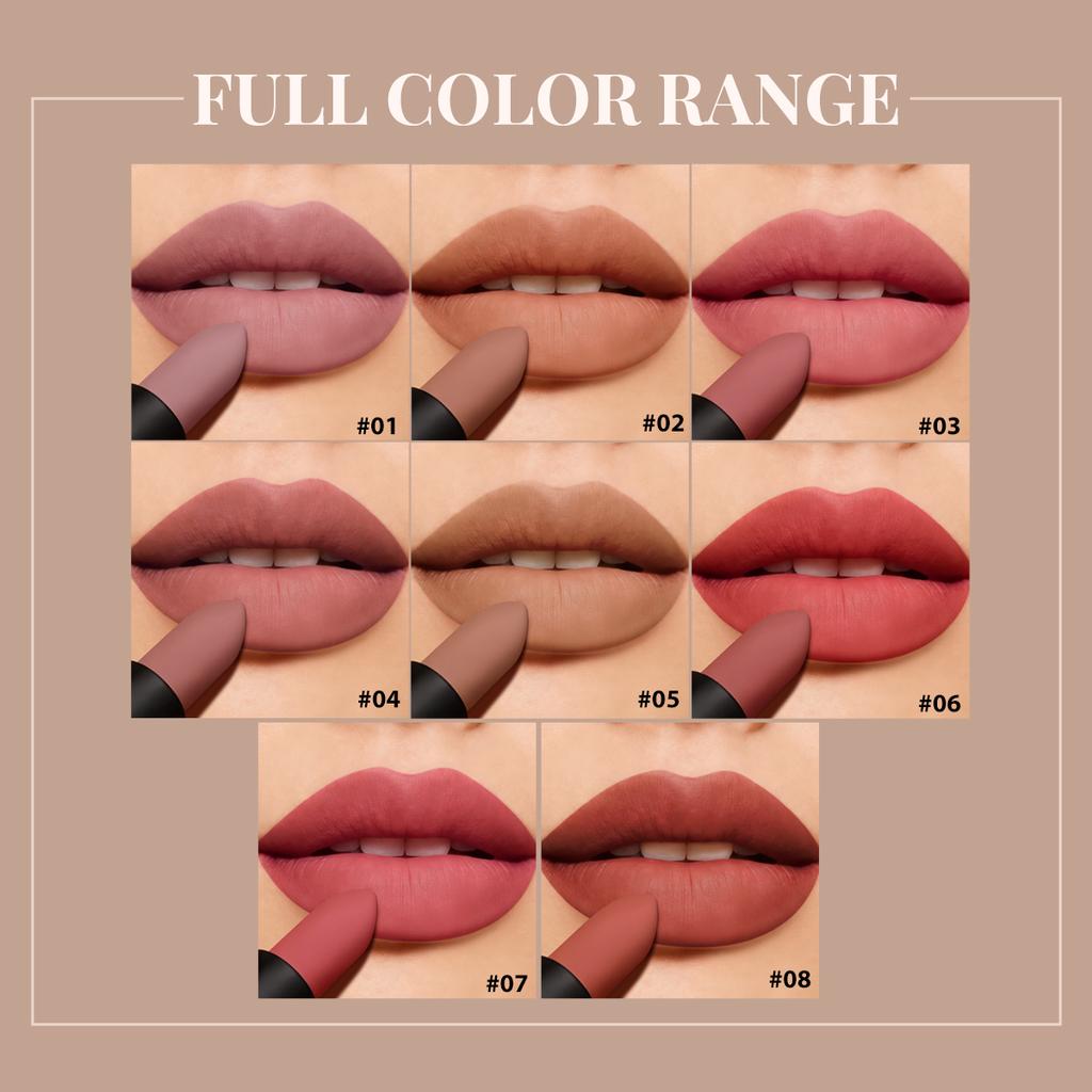 Sexy Nude Matte Lipstick Multi-functional for Lips and Cheeks Long Lasting Waterproof Smudge-proof Dual-purpose Makeup for Women