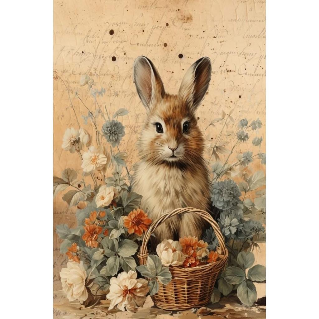 Easter Metal Wall Art Decor Vintage Cartoon Bunny Rabbit Rustic Tin Sign Home