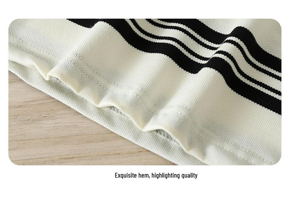 2025 Kids' Striped POLO Shirt - Unisex Summer Lapel Short Sleeve Color Block Top, Korean Style