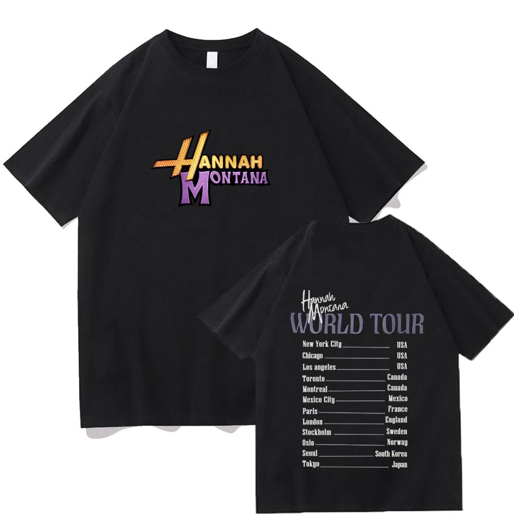 

2026 Hannah Montana World Tour graphic Unisexs TShirt Unisex ONeck 100Cotton Short Sleeve Oversized Popular Fashion Tee XL