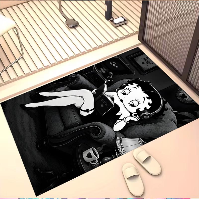 Betty Boop Print Rug, Washable Floor Carpet, For Entryway Dorm Laundry Room Office Study, Home Decor Birthday Christmas Gift