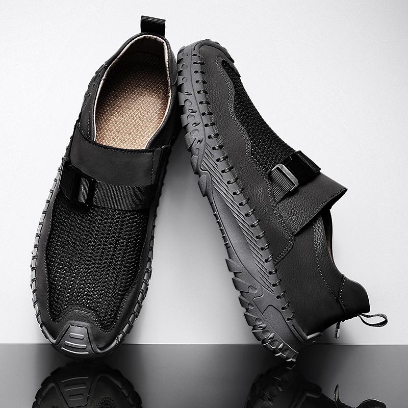 Original High Quality Leather Men's Shoes Outdoor Lightweight Comfy Sneakers Classic Slip On Casual Shoes Mocassins Men Loafers