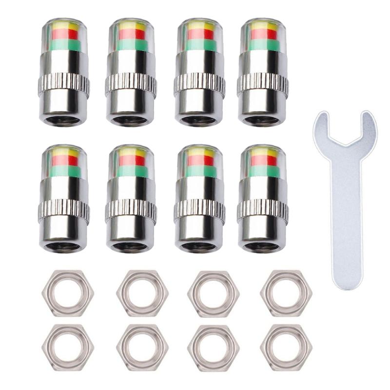 Car Tire Pressure Monitor Valve Stem Caps 2.0-2.3bar Sensor Indicator For Universal Use