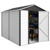 9x 6FT Metal Outdoor Garden Shed, Galvanised Tool Storage Shed W/ Sloped Roof, Lockable Door for Patio Lawn, Dark Grey