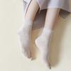 Women's Cotton Breathable Sweat-Wicking Two-Toe Socks - Korean Style, Solid Color, Autumn/Winter Sports Wear with Heel