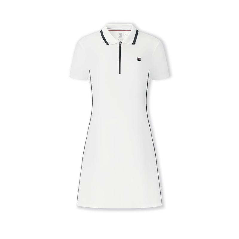 FILA Tennis Susan Skirt Comfortable Classic Casual Solid Color Tennis Dress Women dresses A11W533322F-WT