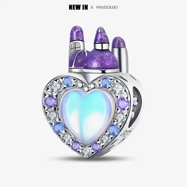 2024 Original New In Fairy Tale Town Series Round Heart Shaped Beads FitNew Bracelet 925 Silver Women Bead DIY Jewelry Gift