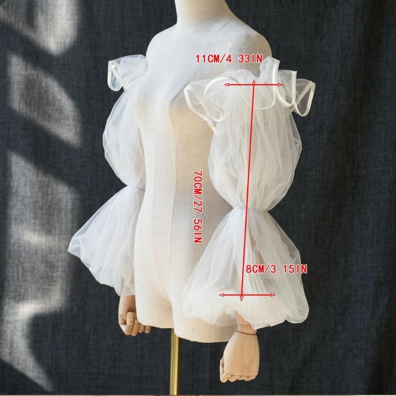 Bridal Arm Sleeves Flared Sheer Bishop Sleeve Design Perfect Pairing With Various Gowns
