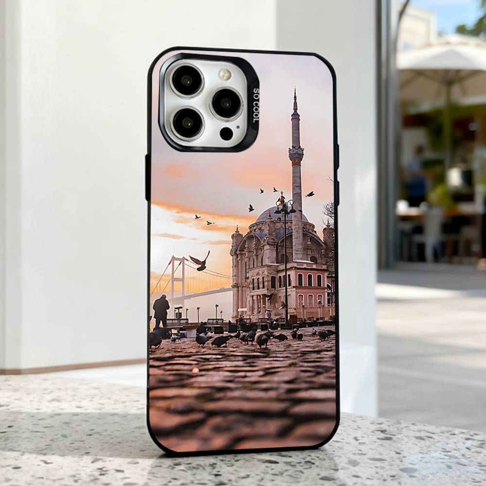Turkey Istanbul Scenery Phone Case For iPhone 17,16,15,14,13,12,11,Pro,Max,Plus,E,Air,Mini Black IMD Cover