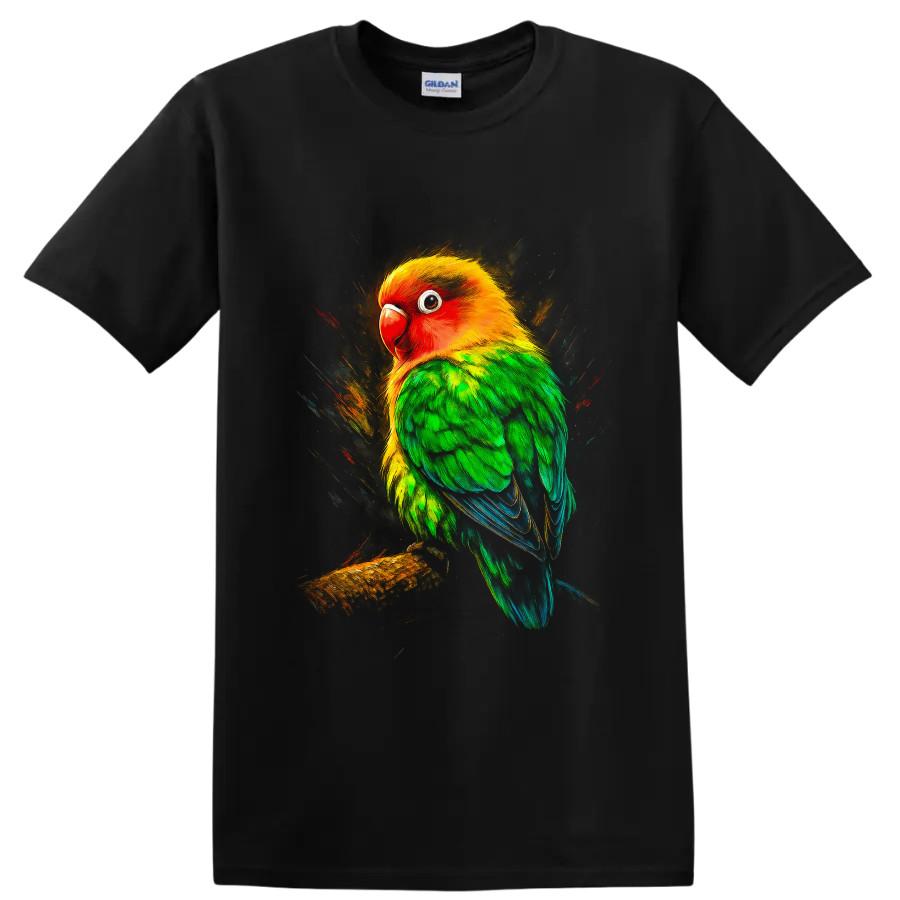 Sun Conure Parrot T Shirt Vibrant Tropical Bird Art Colorful Wildlife Tee Gift