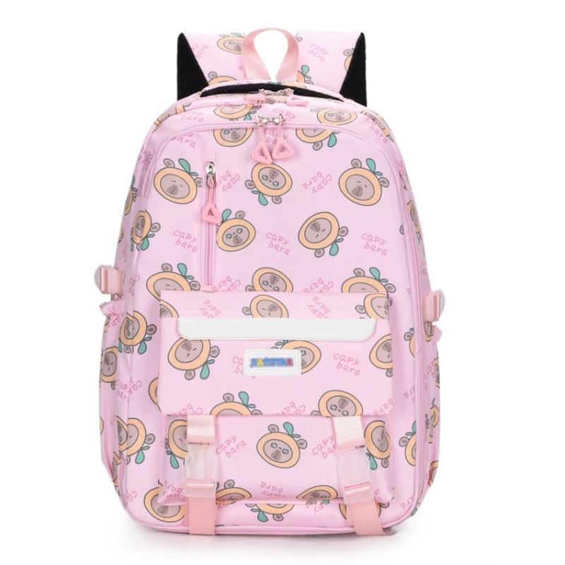 Cartoon Print Student Schoolbag Women's Lightweight Large Capacity Backpack