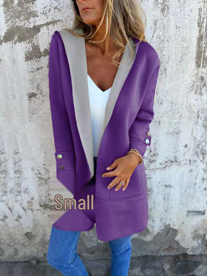 Spring 2025 Women's Color Block Cardigan Hoodie