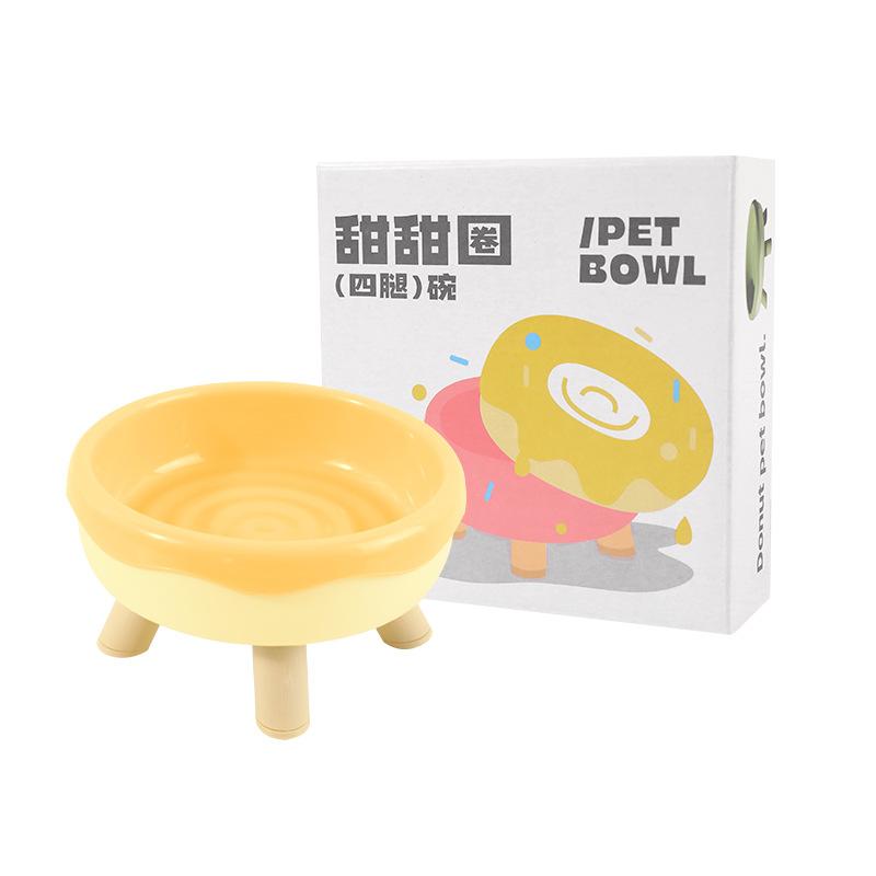Pet Cat Bowl Pipitao Original Boxed Donut Four-legged Bowl Cat Food Basin Cat Supplies Eating and Drinking Water Single Bowl
