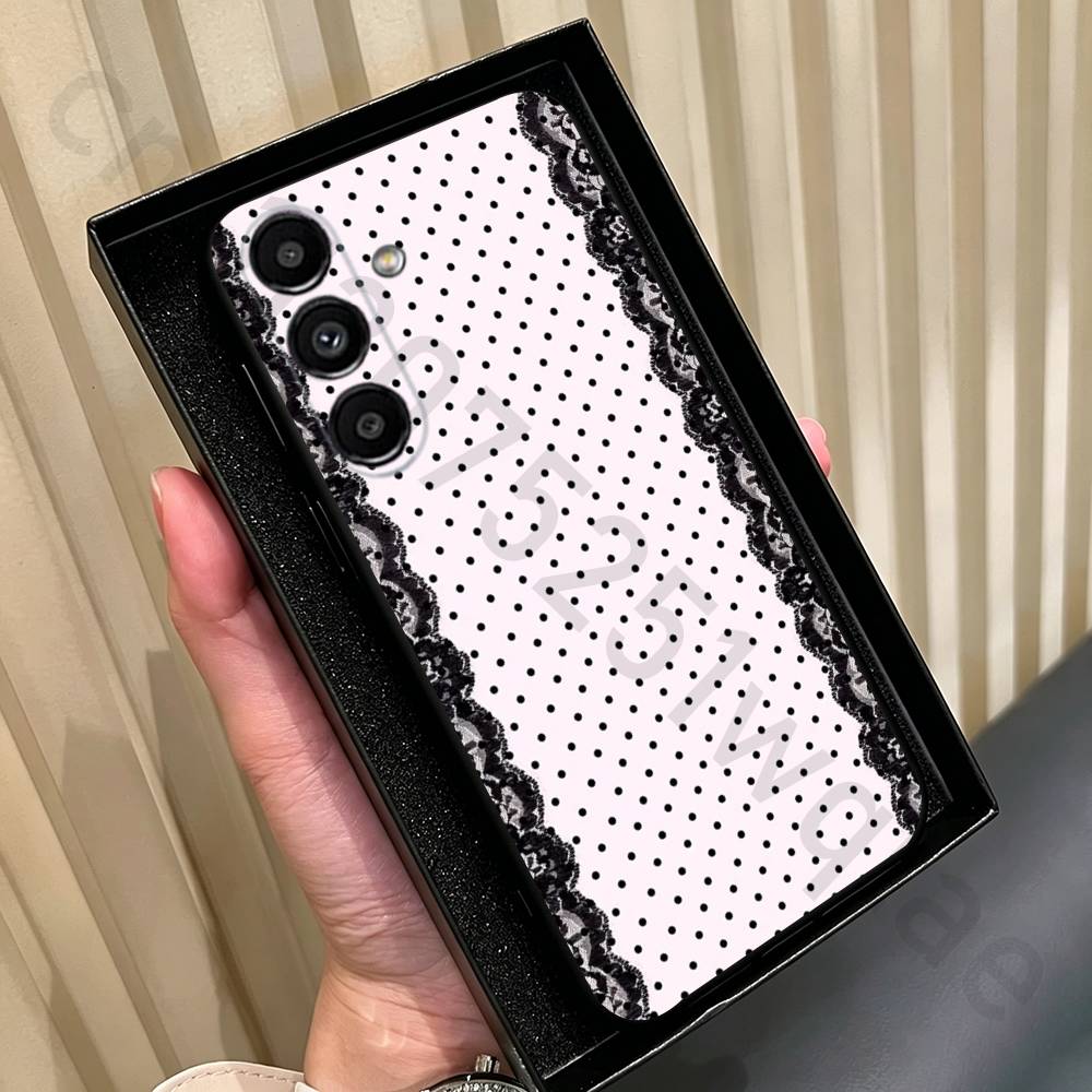 Custodia in Pizzo Vintage per Samsung Galaxy A13,A21s,A22,A31,A32,A52,A53,A71,A80,Guscio Morbido Nero