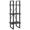 5 Shelf Bookshelf Grey 40 x 30 x 175 cm Solid Pine Wood