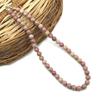 8mm Natural Pink Rhodonite Gemstone Round Beads Adjustable Necklace 17-20" Handmade Beads Necklace For Anniversary Gift 8BN-36